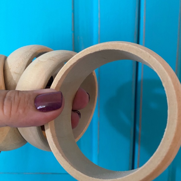 Wooden Bangle Bracelets Wear as is or Reimagined With Your Creativity. Set of 5 - Picture 6 of 6